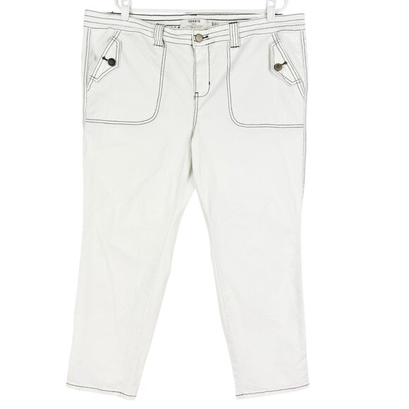 Torrid Denim Women Chalk White Pants Plus Size 20R Contrast Stitch Stretch NWOT - Picture 1 of 10